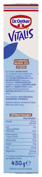 Dr. Oetker Vitalis Weniger Süß Schoko