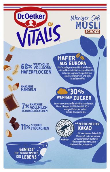 Dr. Oetker Vitalis Weniger Süß Schoko