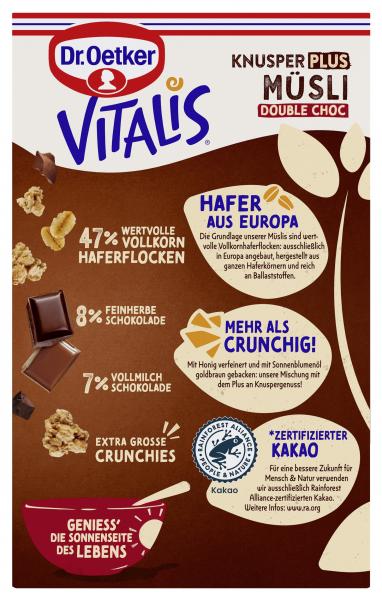 Dr. Oetker Vitalis Knusper Plus Müsli Double Choco