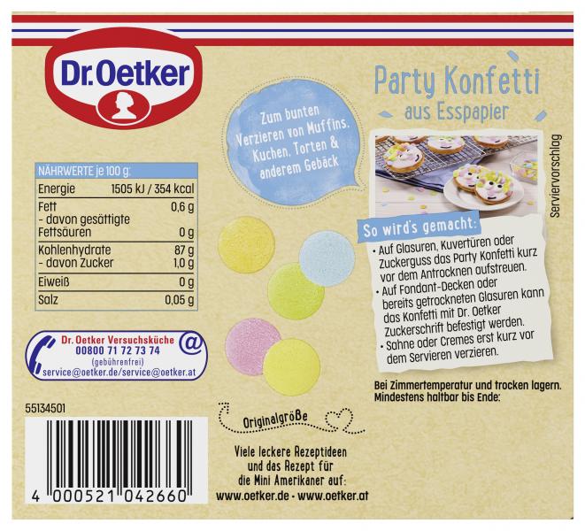Dr. Oetker Party Konfetti aus Esspapier