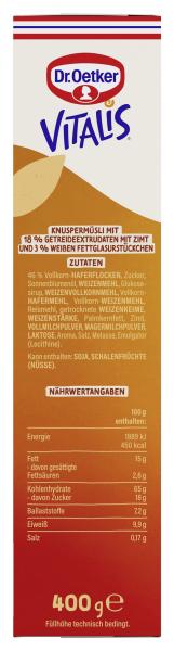 Dr. Oetker Vitalis Knusper Müsli Cinnamon Roll Style