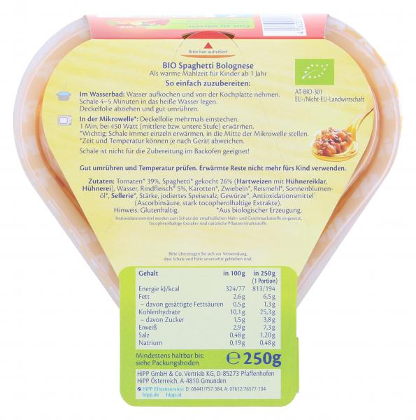 Hipp Kinder Bio Pasta Spaghetti Bolognese
