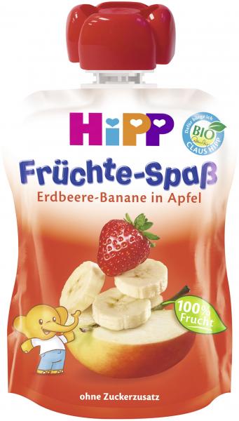 Hipp Früchte-Spaß Erdbeer-Banane in Apfel 