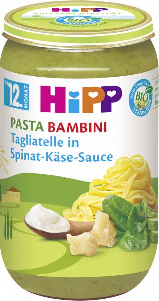 Hipp Pasta Bambini Tagliatelle in Spinat-Käse-Sauce