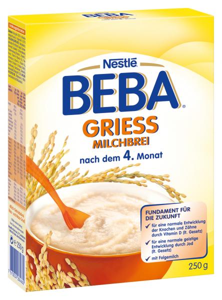 Nestlé Beba Milchbrei, Grieß, nach dem 4. Monat, Faltschachtel