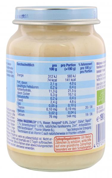 Alete Abendbrei Milchreis Vanille-Zimt