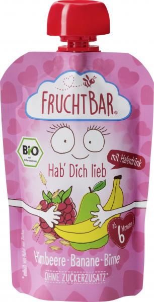 FruchtBar Hab' dich lieb Fruchtpüree Himbeere-Banane-Birne