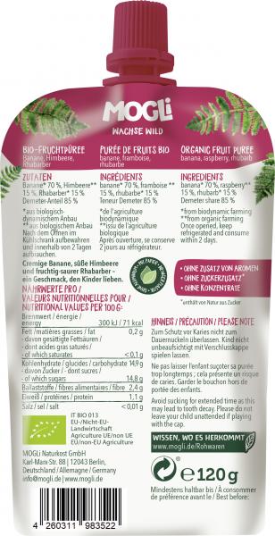 Mogli Demeter Quetschie Himbeere-Rhabarber-Banane