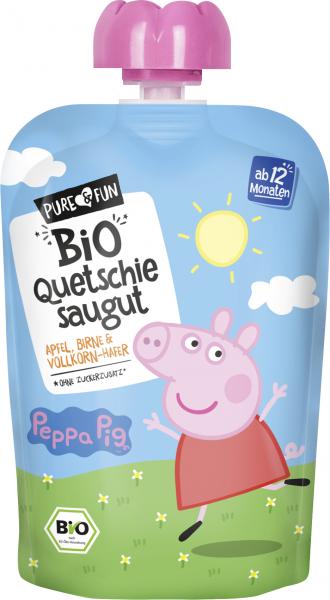 Pure & Fun Bio Quetschie saugut Peppa Pig Apfel-Birne & Vollkorn-Hafer