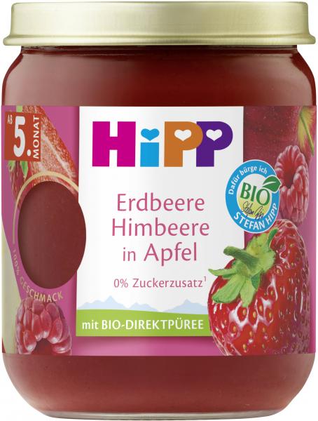 Hipp Bio Früchte Erdbeere Himbeere in Apfel