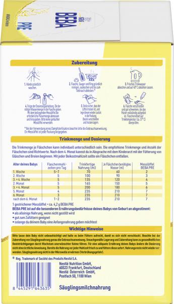 Nestlé BEBA Pre Anfangsmilch von Geburt an