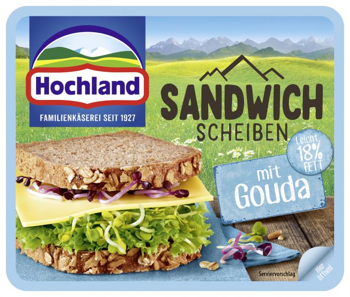Hochland Sandwich Scheiben mit Gouda leicht