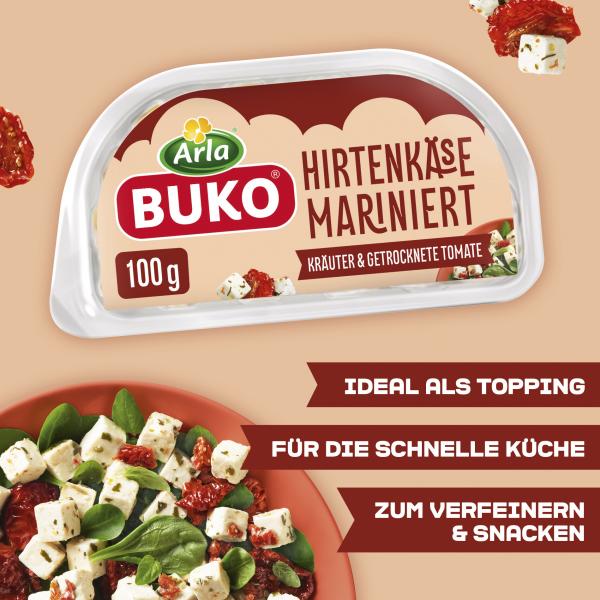 Arla Buko Hirtenkäse mariniert Kräuter & getrocknete Tomate