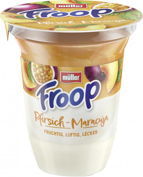 Müller Froop Frucht auf Joghurt Pfirsich-Maracuja