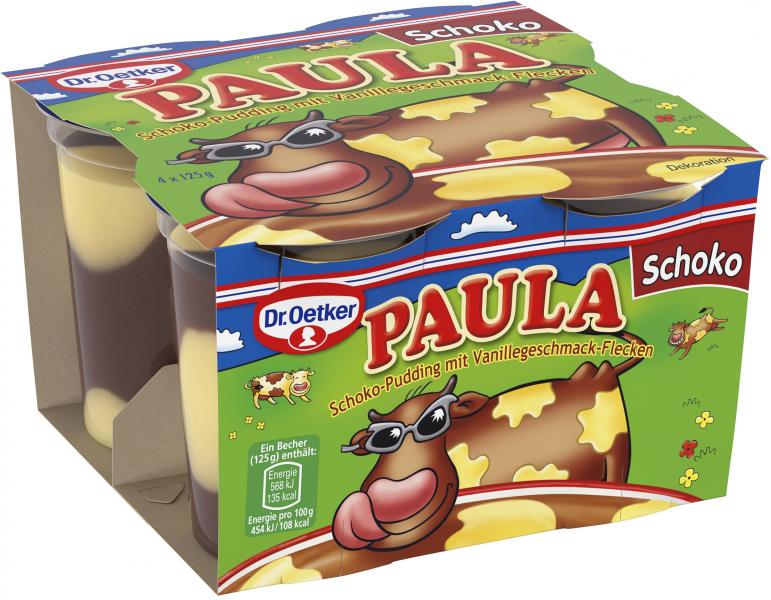 Dr. Oetker Paula Schoko-Pudding mit Vanillegeschmack-Flecken