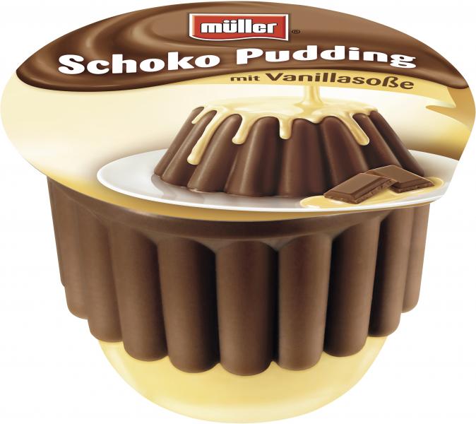 Müller Schoko Pudding mit Vanillasoße