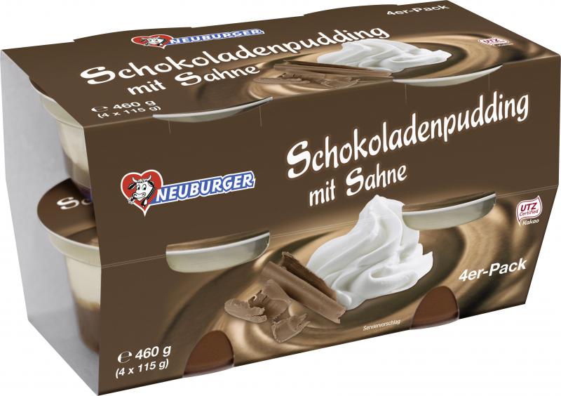 Neuburger Schokoladenpudding mit Sahne 