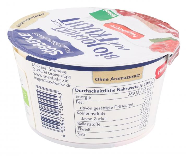 Söbbeke Bio Joghurt auf Frucht Himbeere