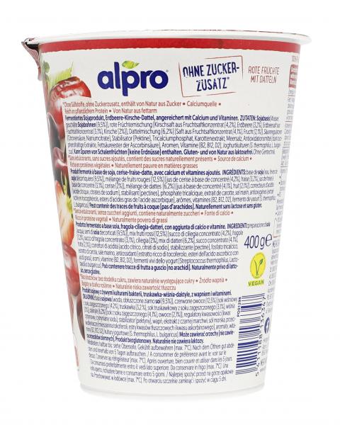 Alpro Soja-Joghurtalternative Rote Früchte mit Datteln ohne Zuckerzusatz