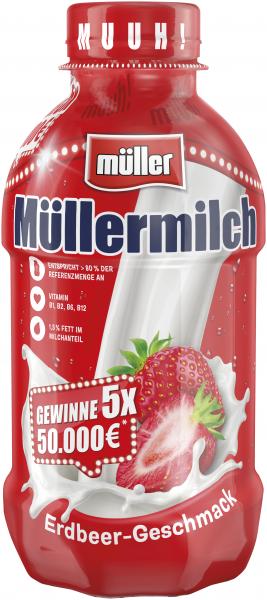 Müller Müllermilch Erdbeer-Geschmack (Einweg)