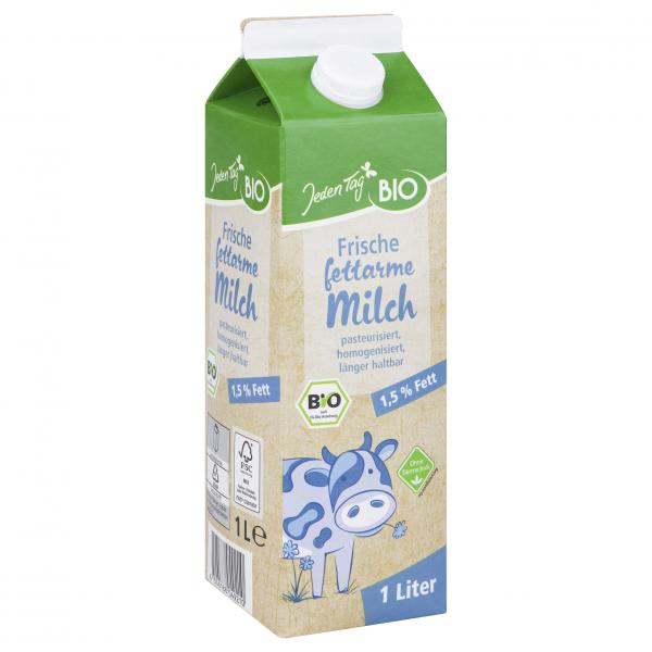 Jeden Tag Bio Frische fettarme Milch 1,5%