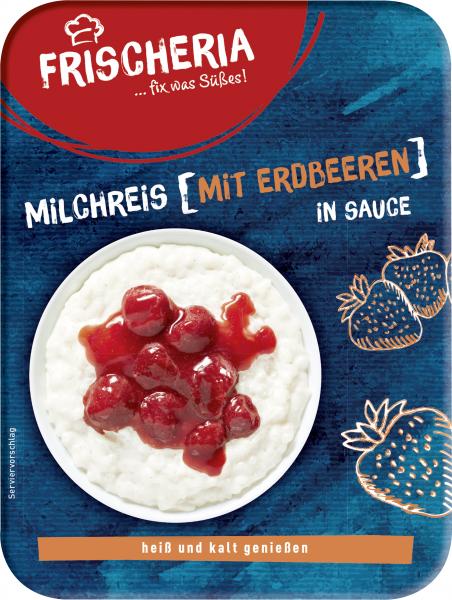 Frischeria Milchreis mit Erdbeeren in Sauce