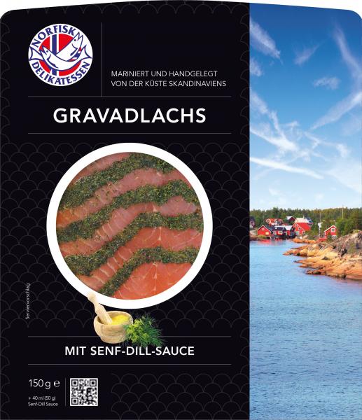 Norfisk Gravadlachs mit Senf-Dill-Sauce