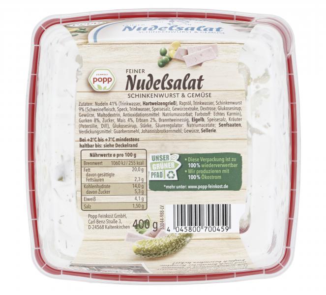 Popp Nudelsalat Schinkenwurst & Gemüse