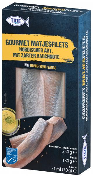 Tide Premium Matjesfilets mit Honig-Senf-Sauce