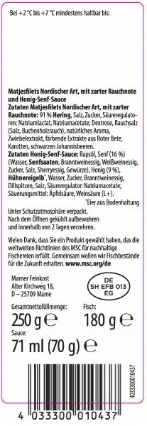 Tide Premium Matjesfilets mit Honig-Senf-Sauce