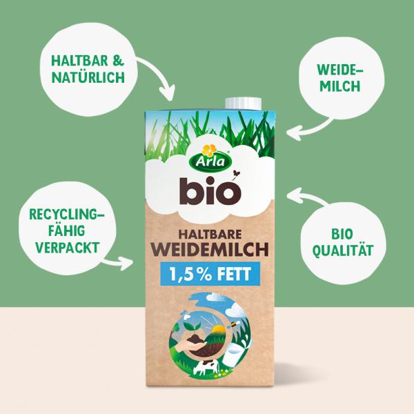 Arla Bio Haltbare Weidemilch 1,5% Fett