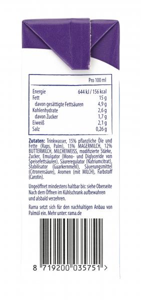 Rama Cremefine zum Kochen Haltbar 15% Fett