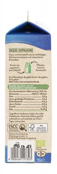 Ammerländer Unsere Bio H- Milch 3,8%