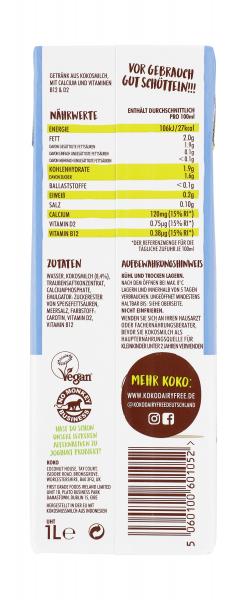Koko Original Kokosnuss-Drink pflanzliche Milchalternative