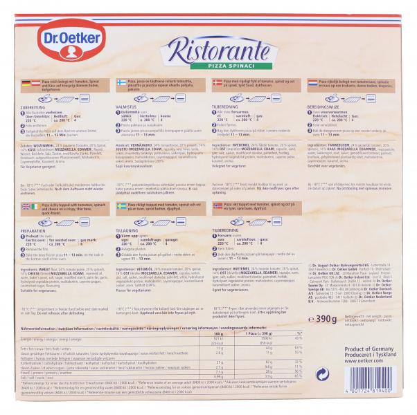 Dr Oetker Ristorante Pizza Spinaci Online Kaufen Bei Mytime De