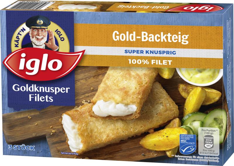 Iglo Goldknusper-Filets Gold-Backteig