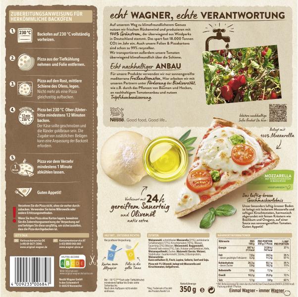 Original Wagner Die Backfrische Pizza Mozzarella