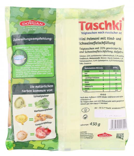 Dovgan Taschki Mini Pelmini mit Rind- und Schweinefleischfüllung