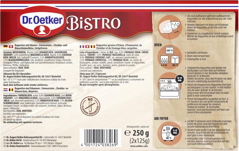 Dr. Oetker Bistro Classique Baguette 4 Fromages
