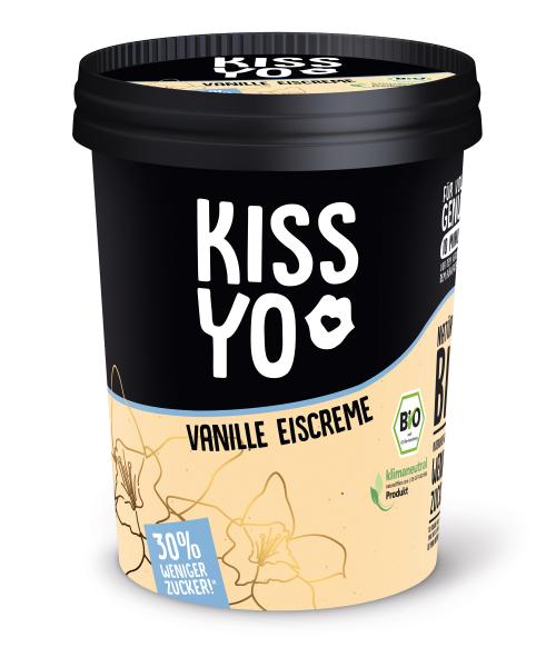 Kissyo Bio Eiscreme Vanille 30% weniger Zucker