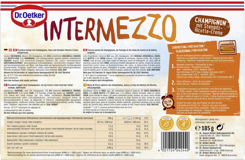 Dr. Oetker Intermezzo Champignon Steinpilz-Ricotta-Creme