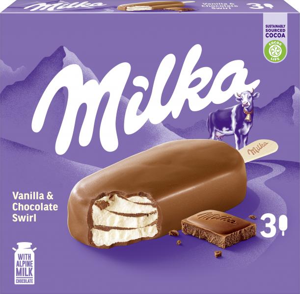 Milka Vanilla & Chocolate Swirl Stieleis