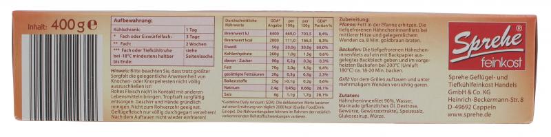 Sprehe Hähnchen marinierte Innenfilets Tacco
