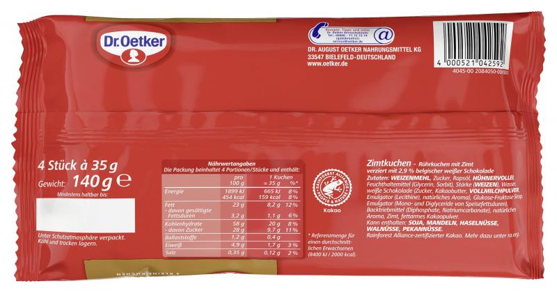 Dr. Oetker Kleine Kuchen 4x Zimt