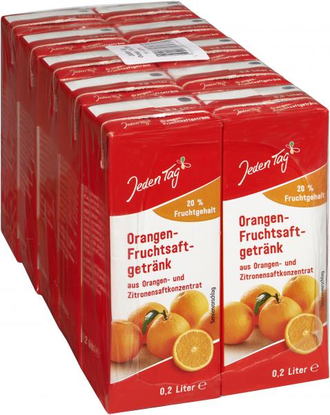 Jeden Tag Orangen-Fruchtsaftgetränk Trinkpäckchen