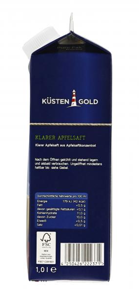 Küstengold Apfelsaft klar