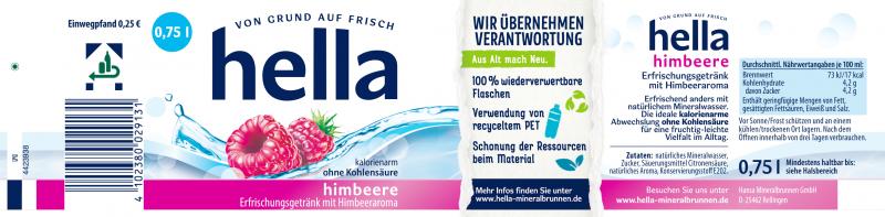 Hella Erfrischungsgetränk Himbeere (Einweg)