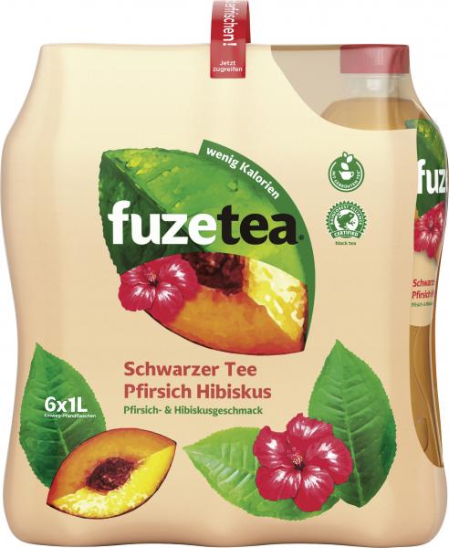 Fuze Tea Schwarzer Tee Pfirsich Hibiskus (Einweg)