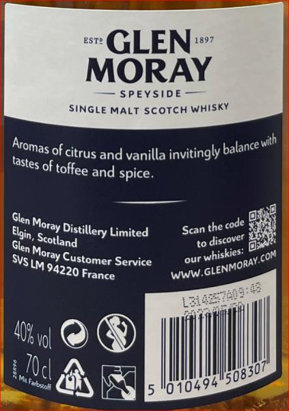 Glen Moray Classic Speyside Single Malt Scotch Whiskey