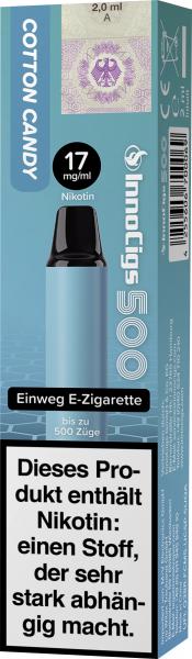 InnoCigs 500 Einweg E-Zigarette Cotton Candy 17mg/ml